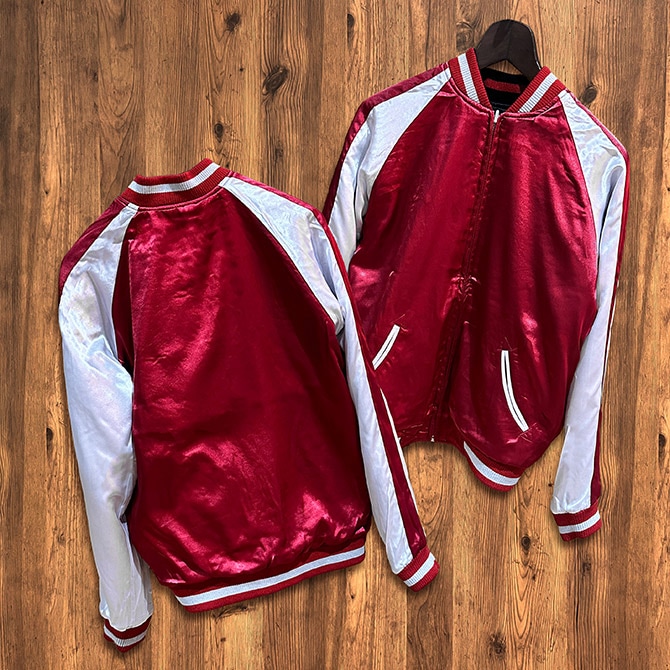 Lサイズ]桜と鬼鯉柄刺繍リバーシブルスカジャン｜和柄｜横須賀