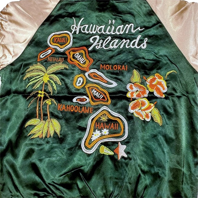 XXLサイズ]両面刺繍 ハワイ柄スカジャン【MCハウスオリジナル