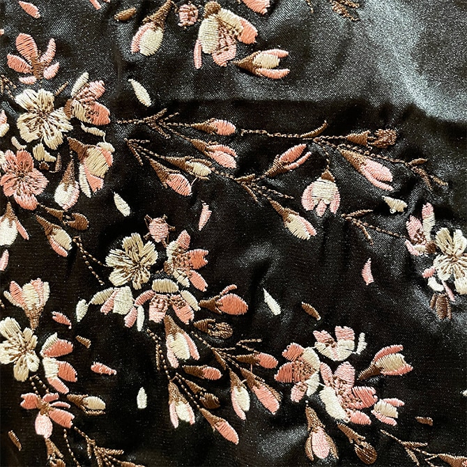 Lサイズ]両面刺繍 日本地図と舞妓柄スカジャン【MCハウスオリジナル