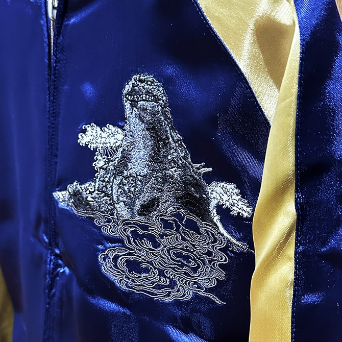 XXLサイズ]ゴジラvs三式機龍 リバーシブルスカジャン｜和柄 龍