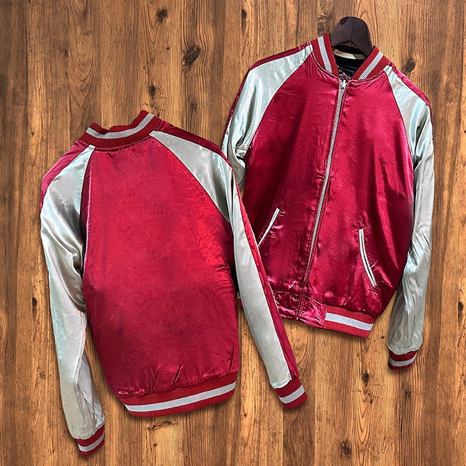 XXLサイズ]菊と緋鯉柄刺繍リバーシブルスカジャン｜和柄｜横須賀