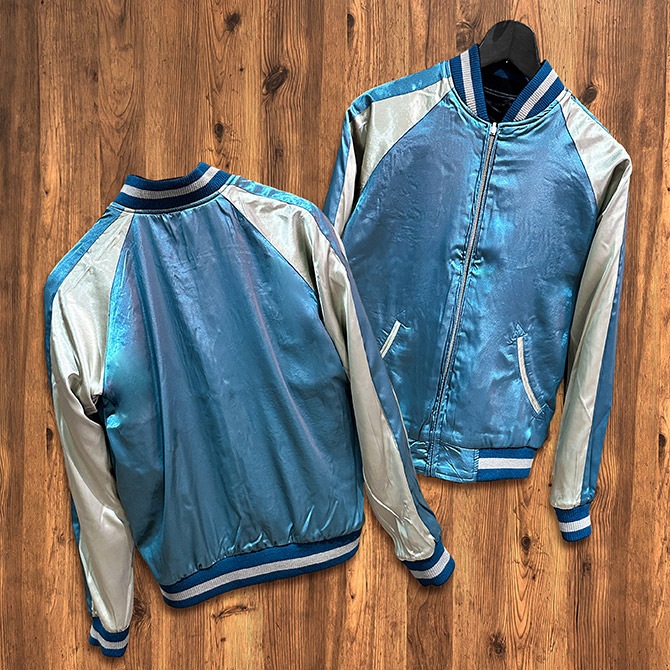 Mサイズ]桜と金魚柄刺繍リバーシブルスカジャン｜和柄｜横須賀