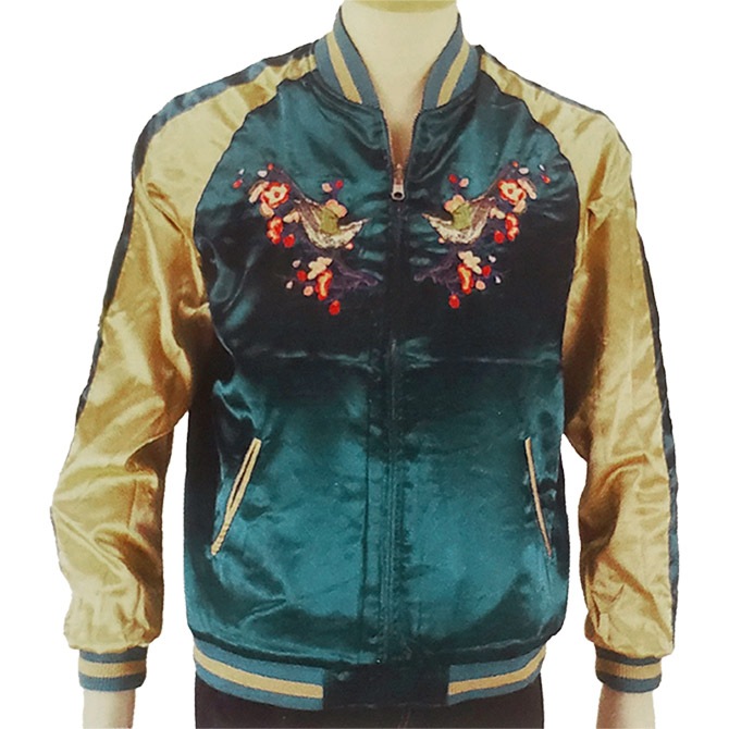 とてもハンサム。希少　リバーシブルスカジャン　金魚　鷲　虎　刺繍 とてもハンサム。希少 リバーシブルスカジャン 金魚 鷲 虎 刺繍