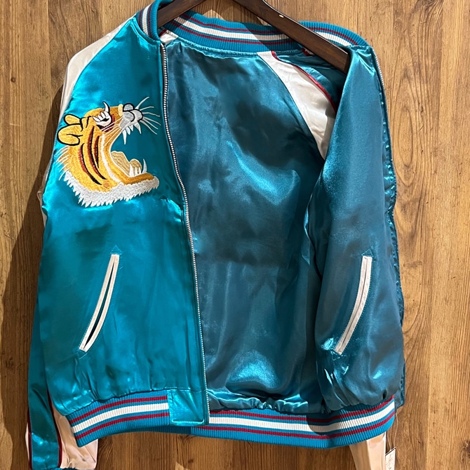 両面超ど迫力刺繍】PIN BALL リバーシブルスカジャン虎×鯉美麗刺繍