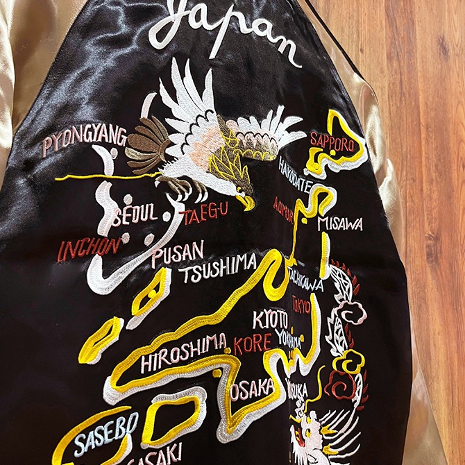 刺繍鷹デザイン スカジャン リバーシブル 【公式通販】 スカジャン 鷹