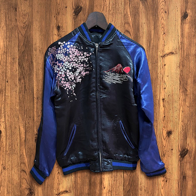 Mサイズ]花魁柄刺繍リバーシブルスカジャン【送料無料