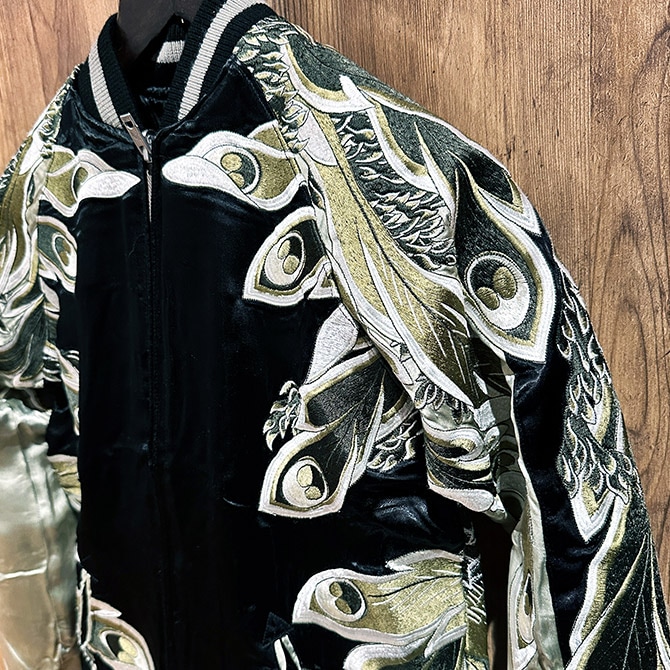 XLサイズ]北斎鳳凰柄刺繍リバーシブルスカジャン｜和柄｜横須賀