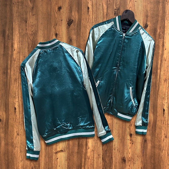 Sサイズ]緋月と虎柄刺繍リバーシブルスカジャン｜和柄｜横須賀