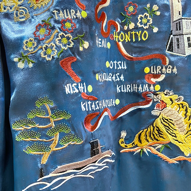 Vintageミツワ総刺繍昇龍JAPAN横須賀スカジャンビンテージL XXLサイズ