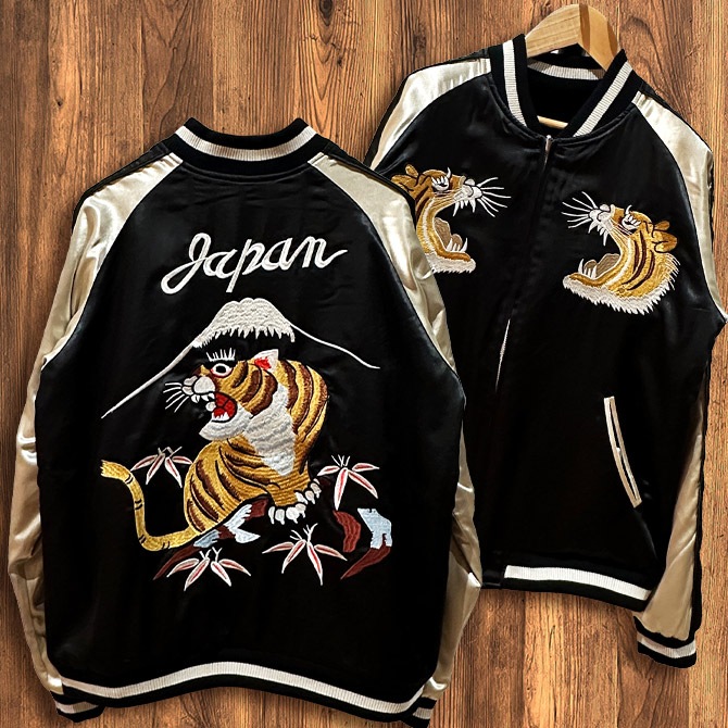 XLサイズ]両面刺繍 虎柄別珍スカジャン｜和柄｜横須賀スカジャン