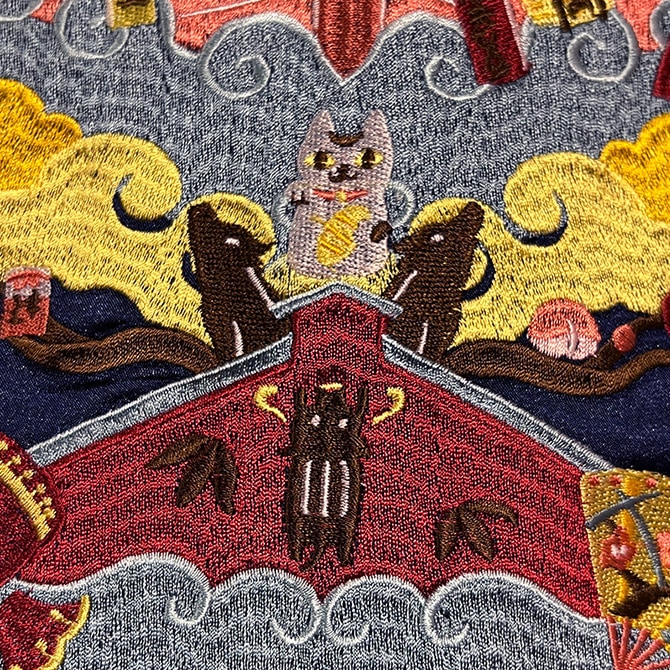 バッファローボブズ　スカジャン　リバーシブル　鷹　刺繍　キルティング　L BUFFALO BOBS TIB6601 イーグル刺繍 リバーシブル スカジャン