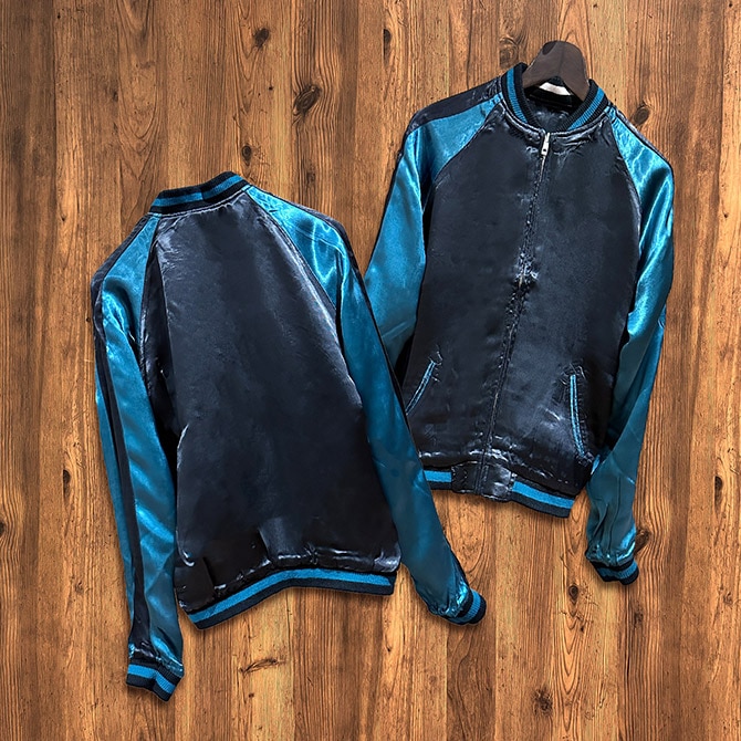 Lサイズ]兎と獅子舞柄刺繍リバーシブルスカジャン【送料無料】｜和柄