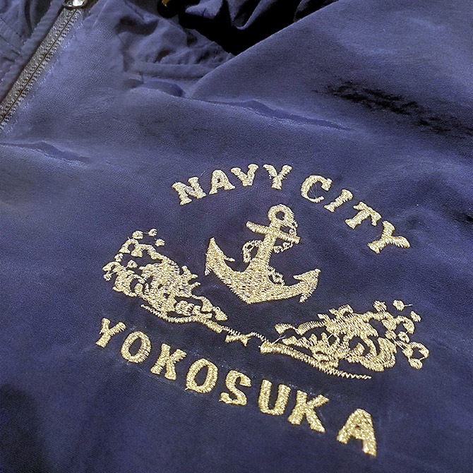 80s 可愛がり Collegiate Pacific アノラックパーカー XL 青 刺繍