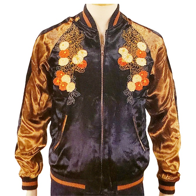 Sサイズ]猫花魁柄刺繍スカジャン｜横須賀スカジャン専門店【エムシー