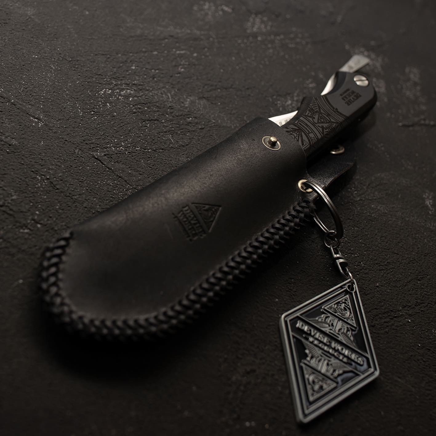 レザーナイフケース(キーホルダー付き)
