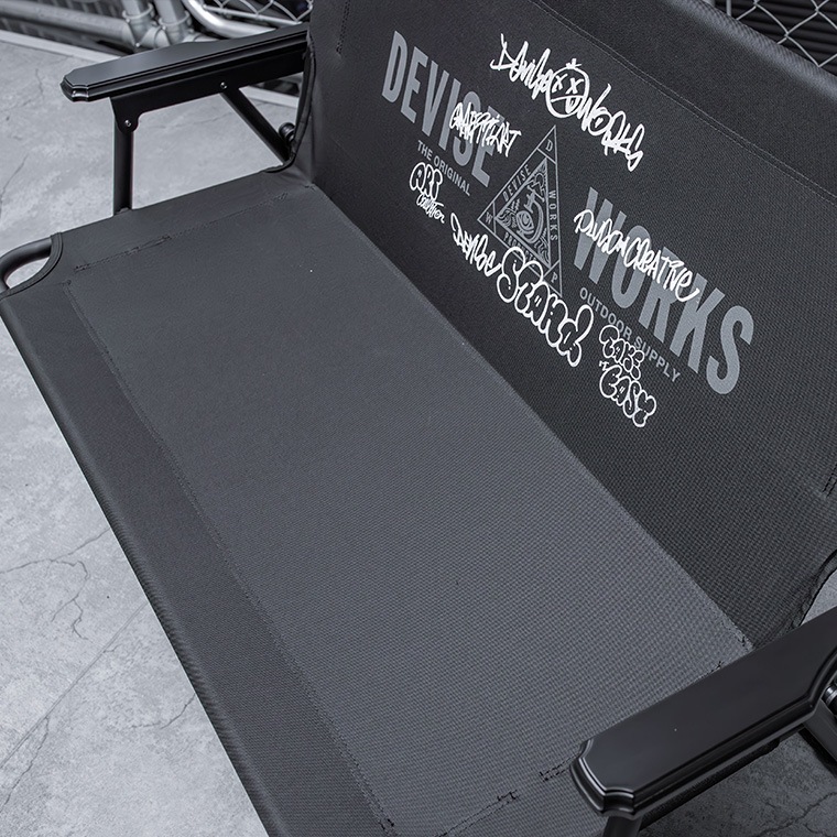 wa_11_campDEVISE WORKS BENCH カスタムパーツ STANDグラフィティーBENCH 黒肘 | DEVISE WORKS | キャンプ用品