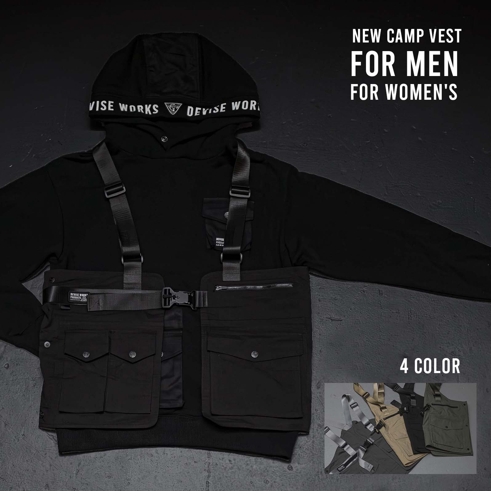  Peak - キャンプ　ベスト　デバイスワークス CAMP VEST】キャンプに特化したマルチポケットベスト by DEVISE