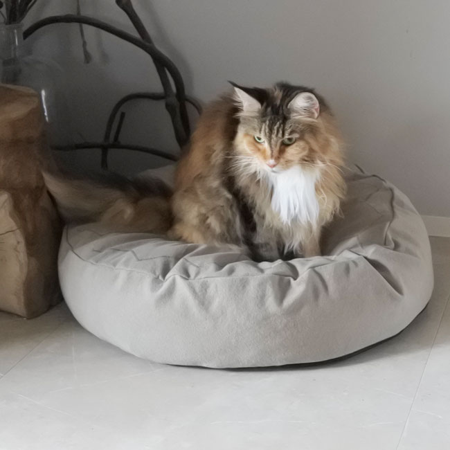 ��ORIGINAL��COTTON CANVAS ROUND CUSHION BED-embroidery