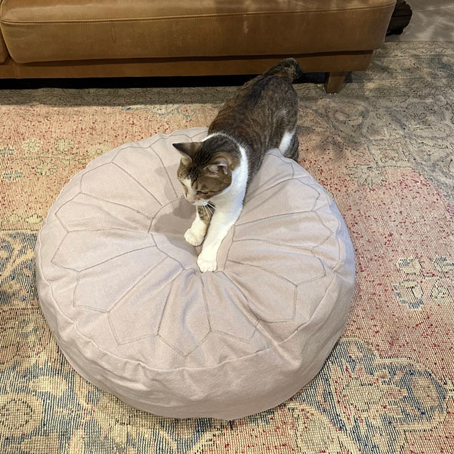 ��ORIGINAL��COTTON CANVAS ROUND CUSHION BED-embroidery