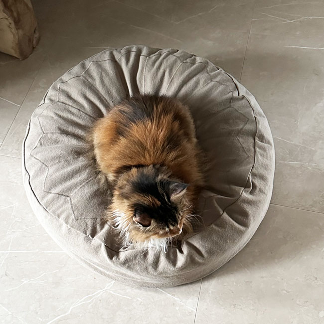 ��ORIGINAL��COTTON CANVAS ROUND CUSHION BED-embroidery