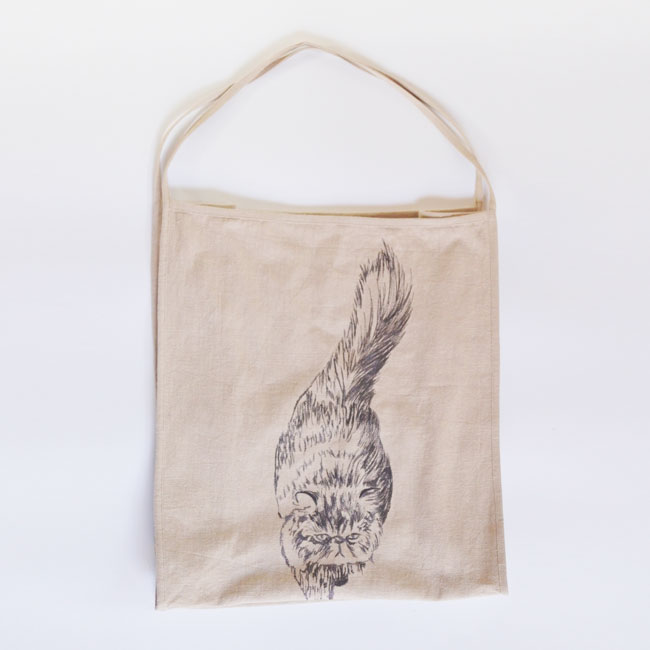 ORIGINAL】Furbaby embroidery Ramie-Tote/猫刺繍ラミートート