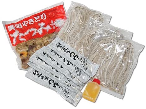 美唄名物やきとりと 蕎麦をセットで! もつそばセットA