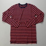 J.CREW / ジェイクルー / ヘビーウェイトコットンロングスリーブストライプＴシャツ / ネイビー×ダークパパイヤ|J.CREW