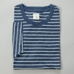 J.CREW / ジェイクルー / ストライプブロークンインポケットTシャツ / ヘザーインディゴホワイトストライプ|J.CREW