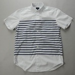 J.CREW / ジェイクルー / ウォッシュドプレースドストライプ SS B.Dシャツ / ホワイト×ブルー|J.CREW