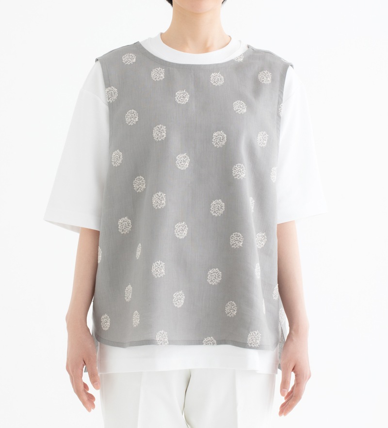Tシャツに重ねるワイドベスト(6067)