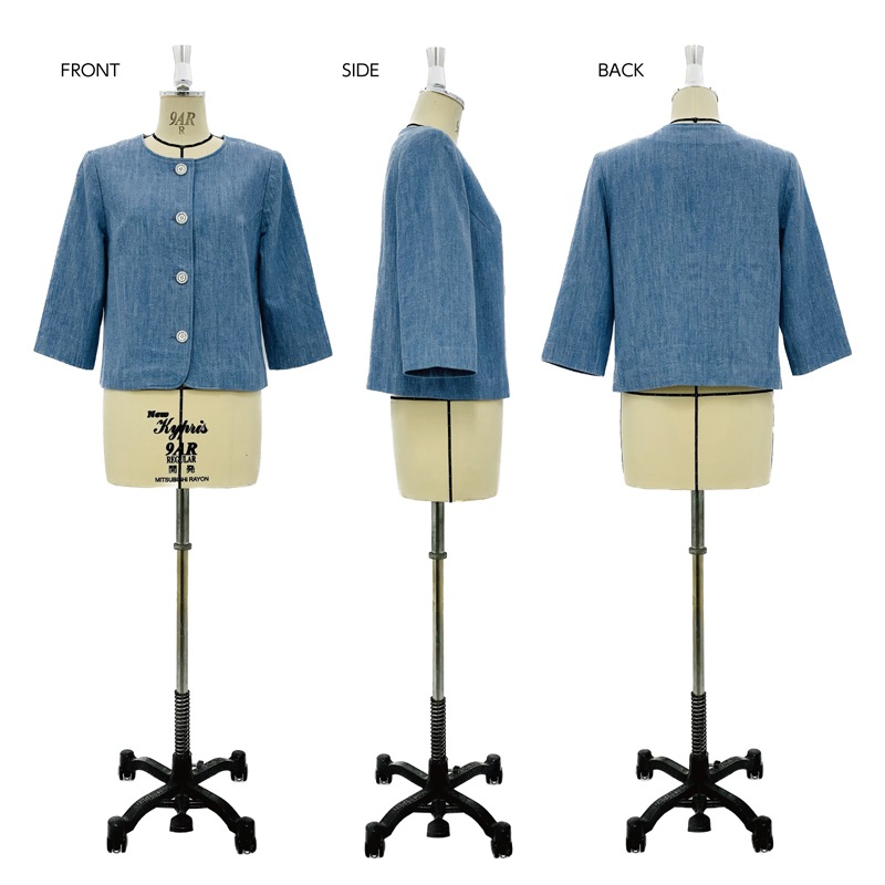 ノーカラージャケット（裏つき）(7006)