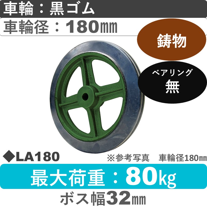 LA180 浪花製作所 ゴム車輪180㎜