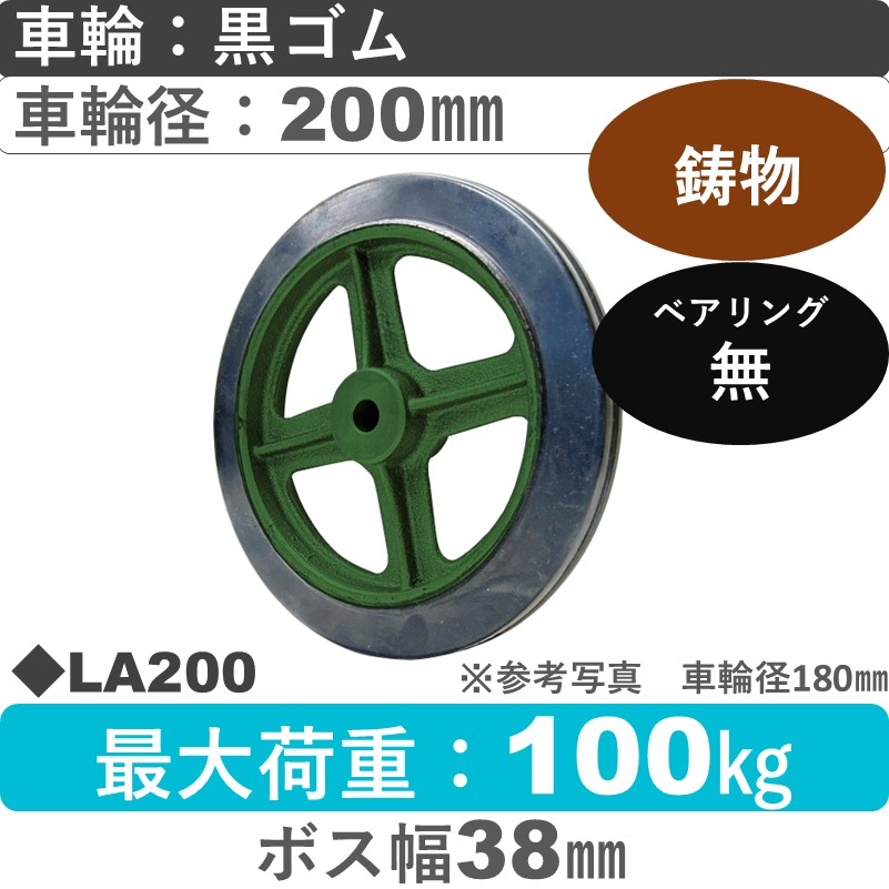 LA200 浪花製作所 ゴム車輪200㎜
