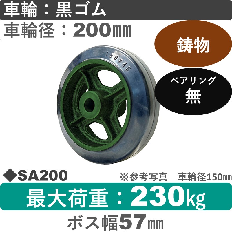 SA200 浪花製作所 ゴム車輪200㎜