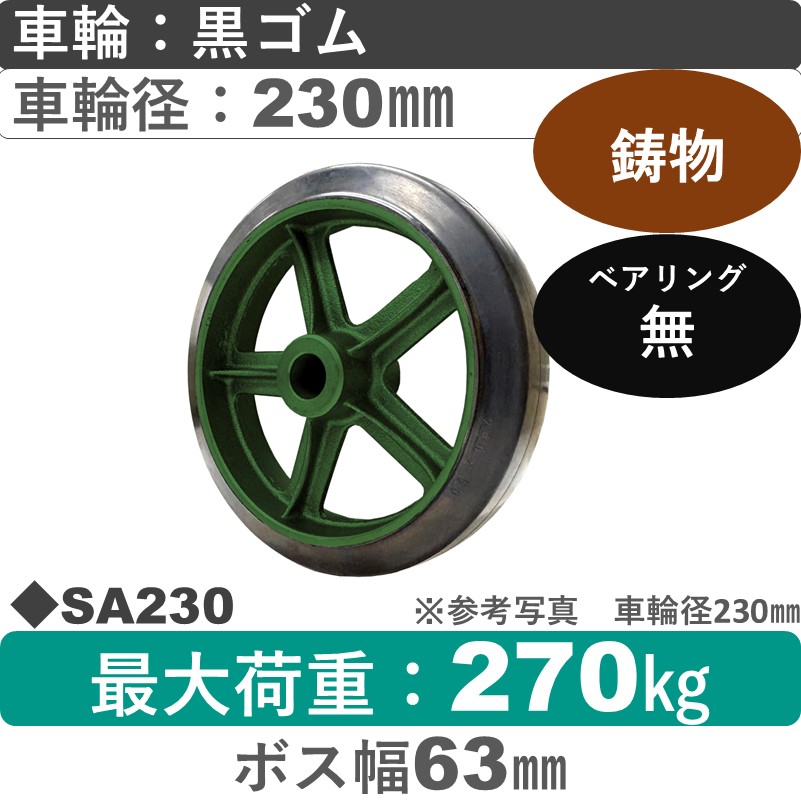 SA230 浪花製作所 ゴム車輪230㎜