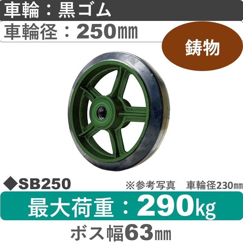 SB250 浪花製作所 ゴム車輪250㎜