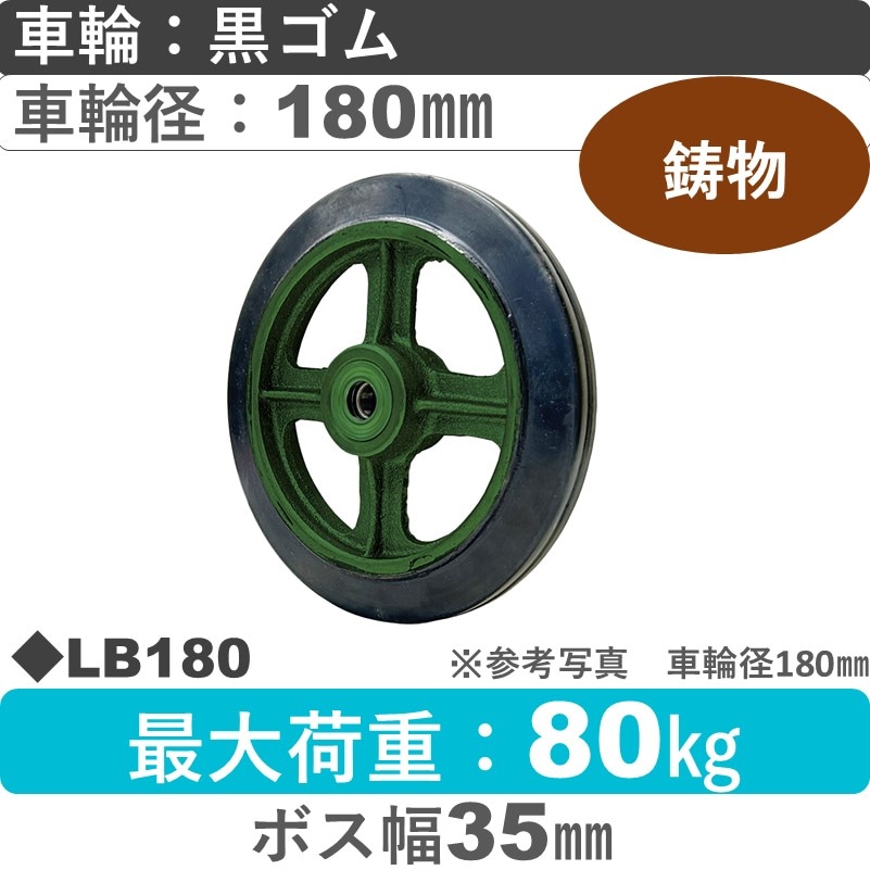 LB180 浪花製作所 ゴム車輪180㎜