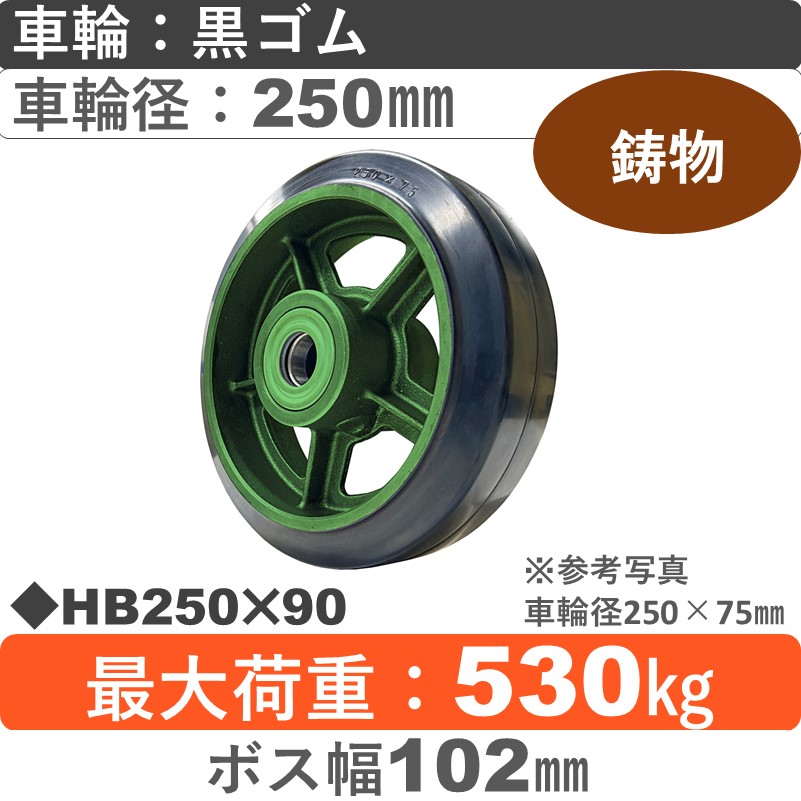 HB250×90 浪花製作所 ゴム車輪250㎜