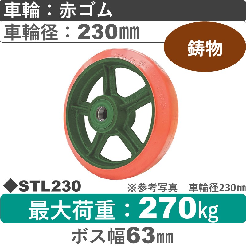 STL230 浪花製作所 ゴム車輪230㎜