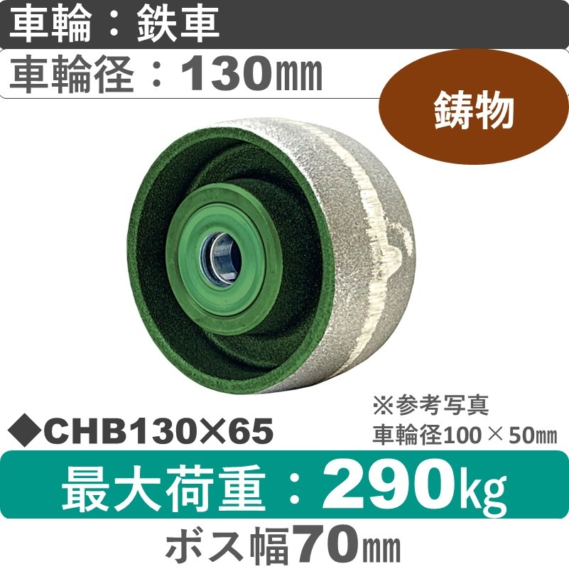 CHB130×65 浪花製作所 ゴム車輪130㎜