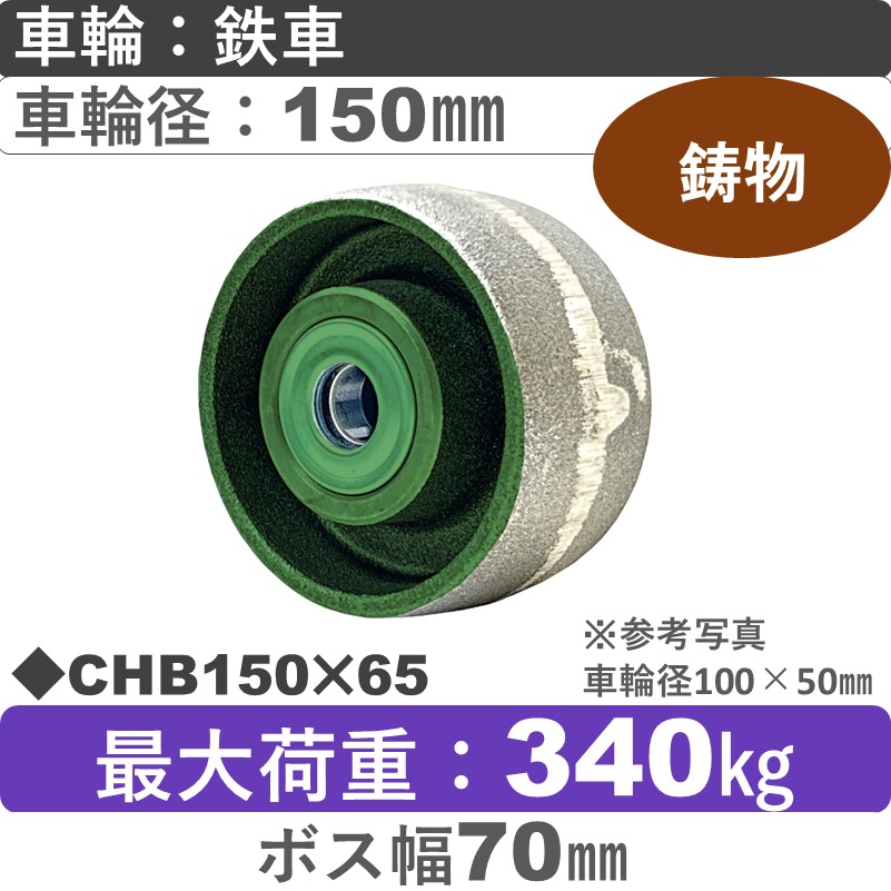 CHB150×65 浪花製作所 ゴム車輪150㎜