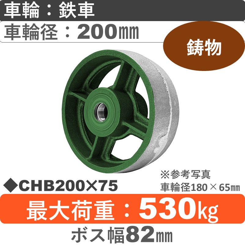 CHB200×75 浪花製作所 ゴム車輪200㎜