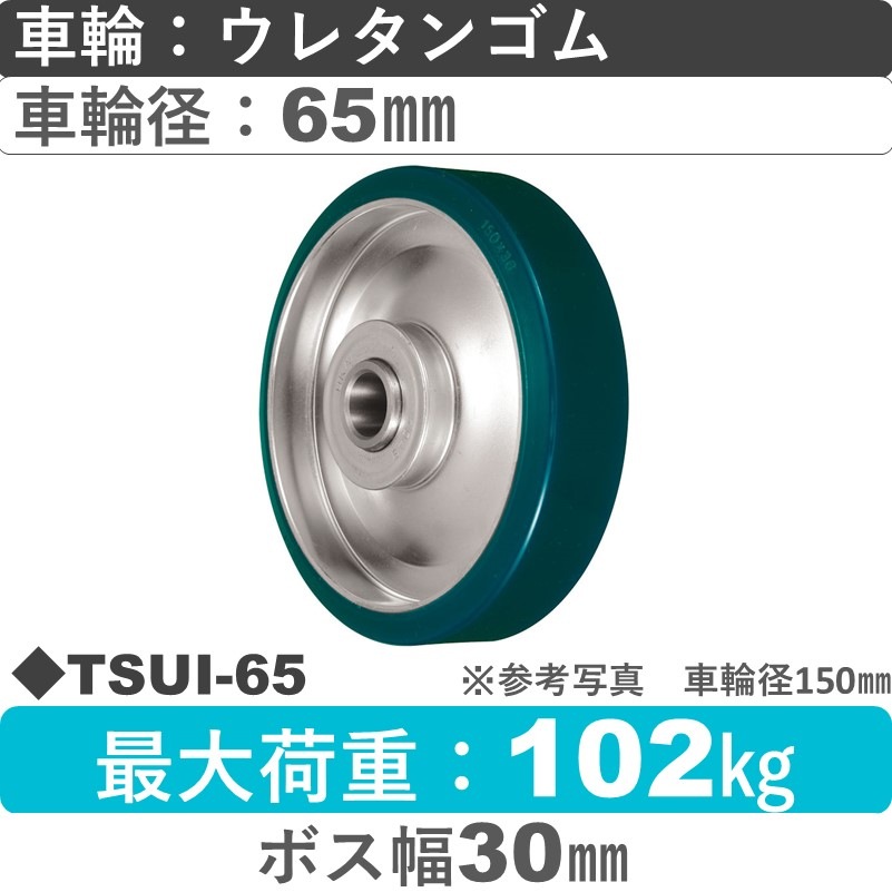 TSUI-65 ウカイキャスター ウレタンゴム車輪65㎜
