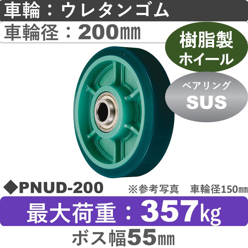 PNUD-200 ウカイキャスター ウレタンゴム車輪200㎜