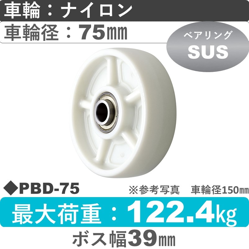 PBD-75 ウカイキャスター ナイロン車輪75㎜