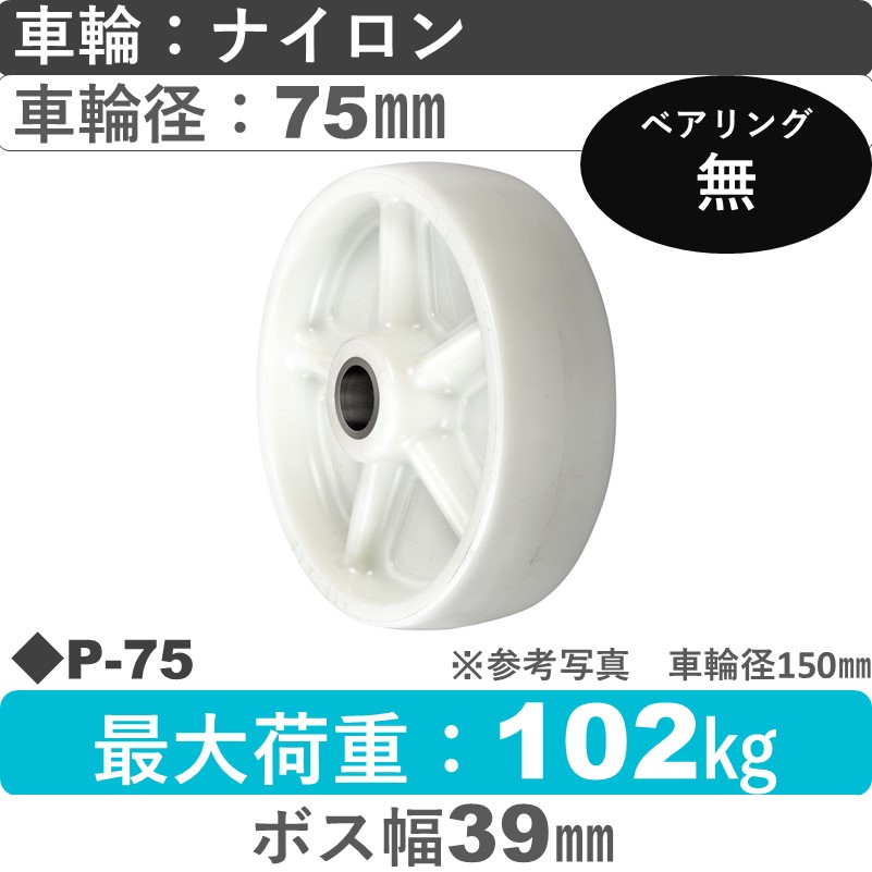P-75 ウカイキャスター ナイロン車輪75㎜