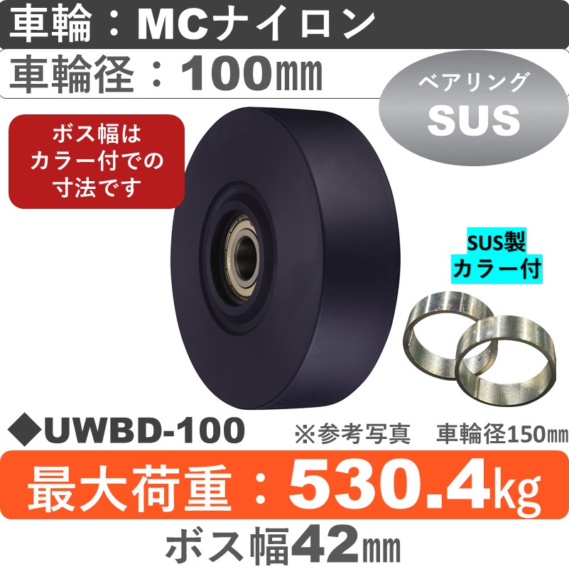 UWBD-100 ウカイキャスター ＭＣナイロン車輪100㎜