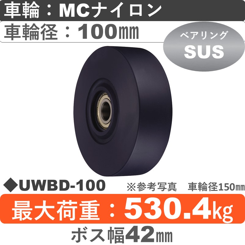 UWBD-100 ウカイキャスター ＭＣナイロン車輪100㎜
