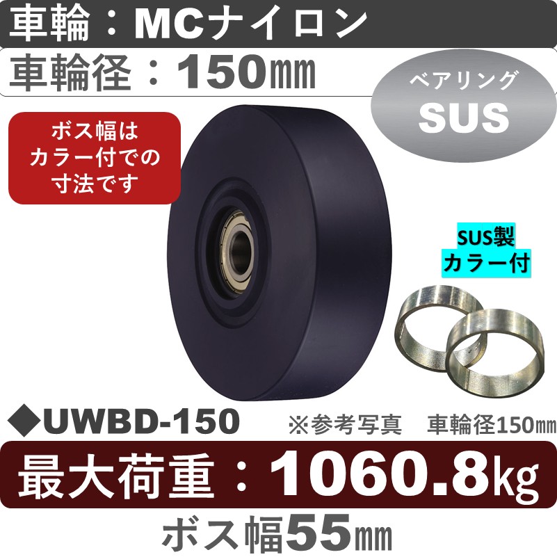 UWBD-150 ウカイキャスター ＭＣナイロン車輪150㎜