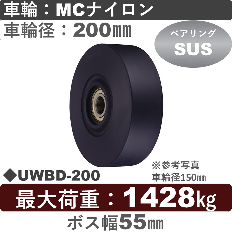 UWBD-200 ウカイキャスター ＭＣナイロン車輪200㎜